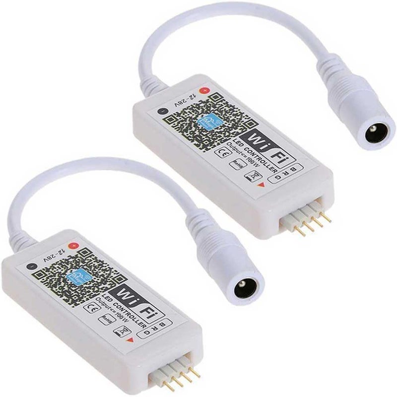Aubric Smart WiFi LED Controller, RGB Led Strip Lights Wireless Controller, Compatible with Alexa & Google Home & IFTTT, Free Magic Home App via iOS or Android Smartphone (2 Pack) - Image 1
